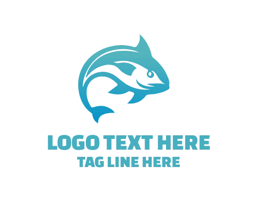 Dynamic Swimming Fish Logo