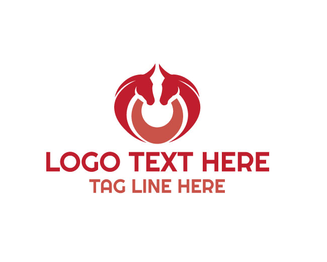  Dynamic Twin Horse Drop Logo