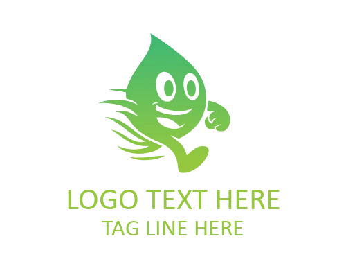 Dynamic Water Drop Mascot Logo