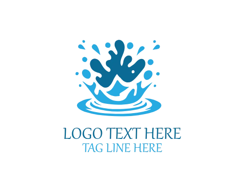 Dynamic Water Splash Logo for Refreshing Beverage and Aqua Brands