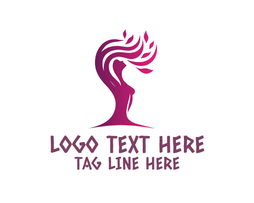 Earth Blessing Woman Tree Logo