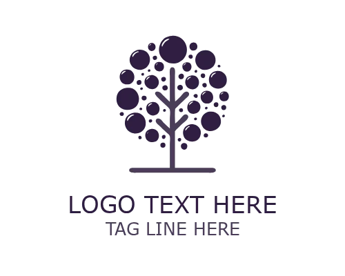 Earth Circle Tree Monoline Logo for Environmental Branding