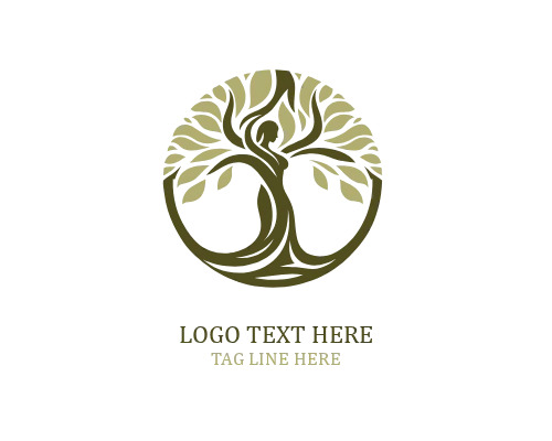 Earth Flow Woman Tree Logo
