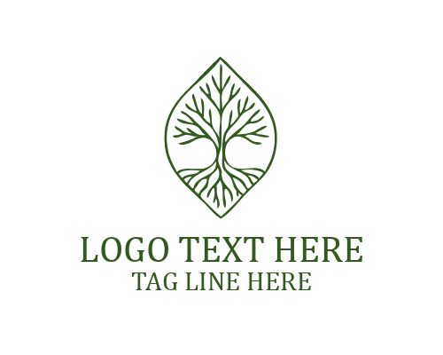 Earth Growth Tree Roots Logo