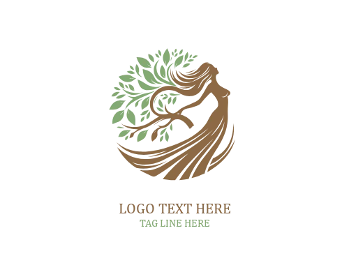 Earth Light Woman Tree Logo