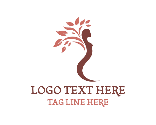 Earth Spirit Woman Tree Logo