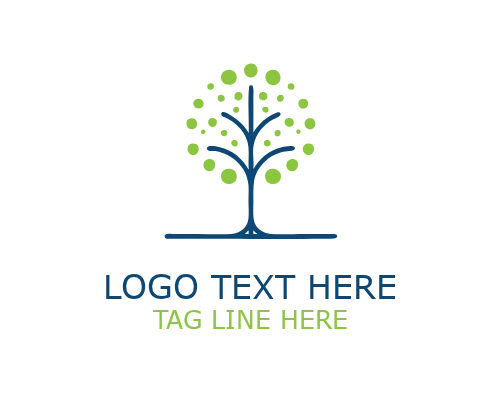 Earth Tree Monoline Logo for Environmental Branding