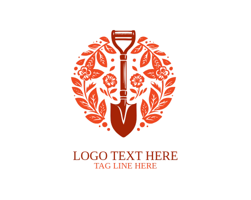 Earthworks Landscaping Shovel Logo