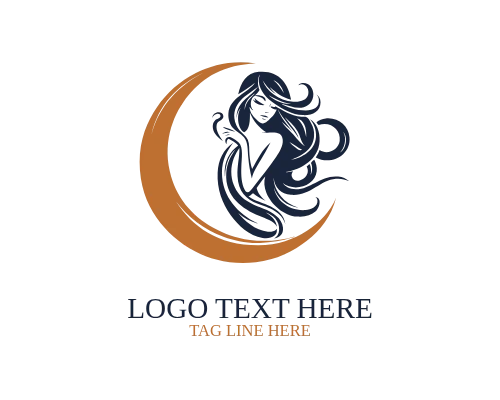 Eclipse Path Moon Woman Logo