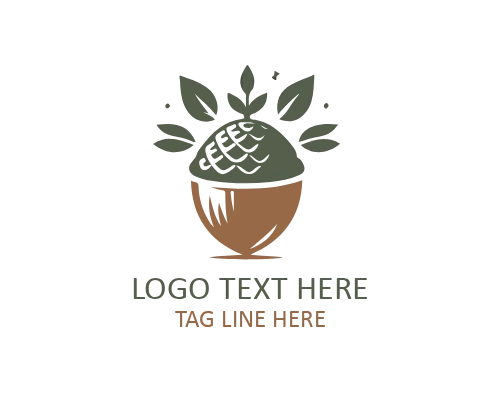 Eco Acorn Flat Logo for Sustainable and Green Brands