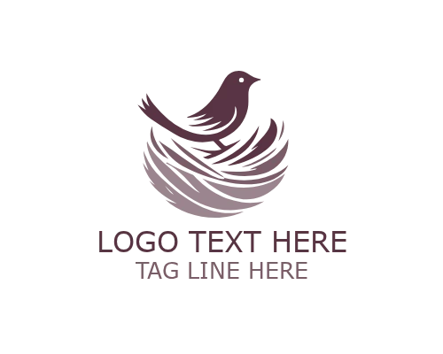 Eco Badge Nesting Bird Logo for Wildlife Branding