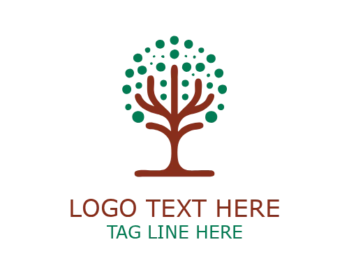 Eco Badge Tree Monoline Logo for Environmental Branding