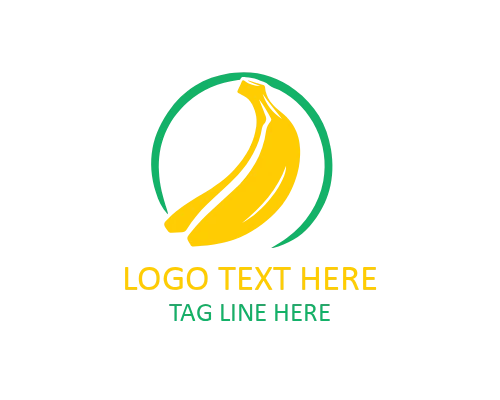 Eco Banana Outline Logo for Organic Food Branding