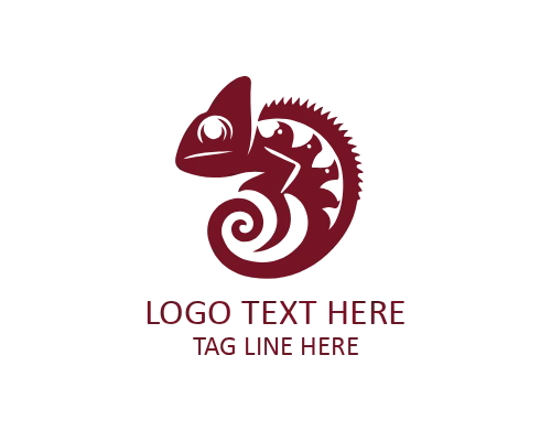 Eco Chameleon Flat Logo for Sustainable Brands