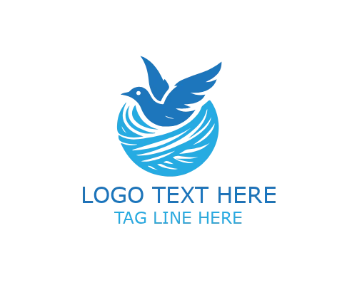 Eco Circle Nesting Bird Logo for Sustainable Branding