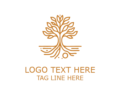 Eco Circle Tree Monoline Logo for Sustainability Branding