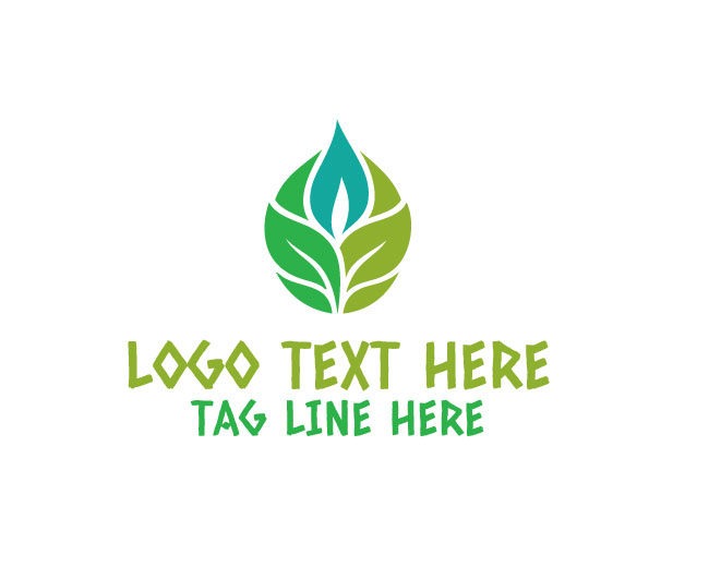 Eco Drop Green Leaf Logo