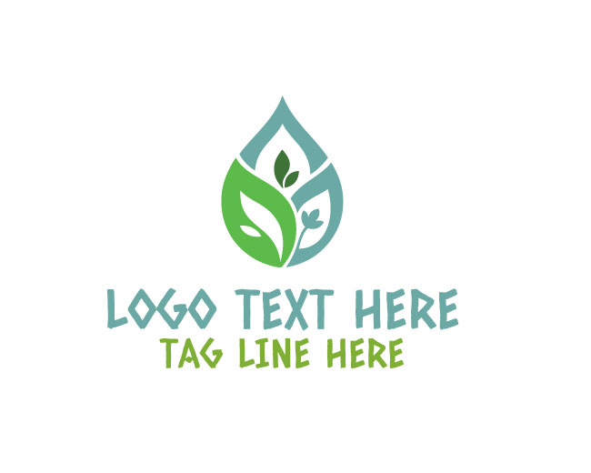 Eco Drop Green Nature Logo