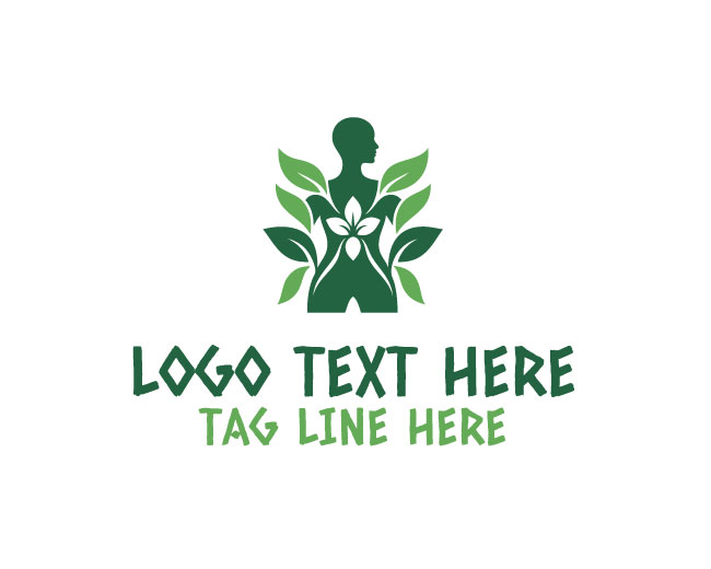Eco Female Body Green Design Logo