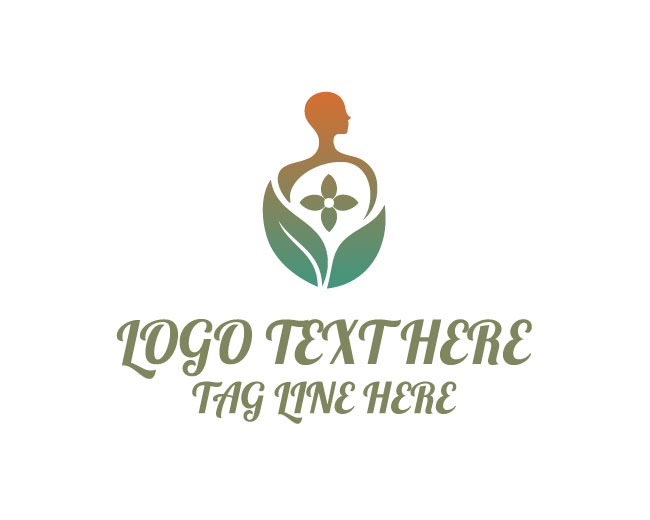Eco Female Body Organic Design Logo
