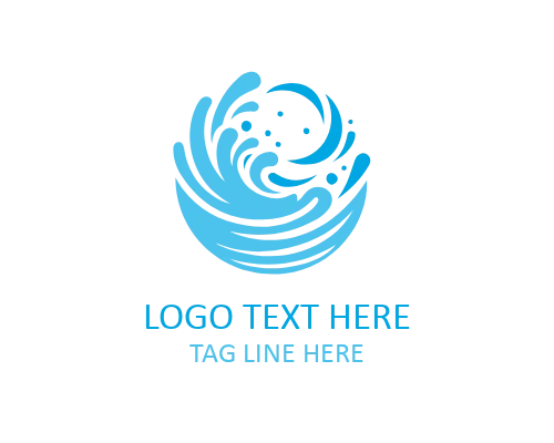 Eco Green Water Splash Logo