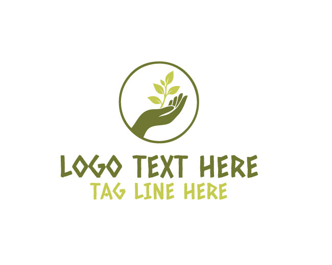 Eco Hand Nature Design Logo
