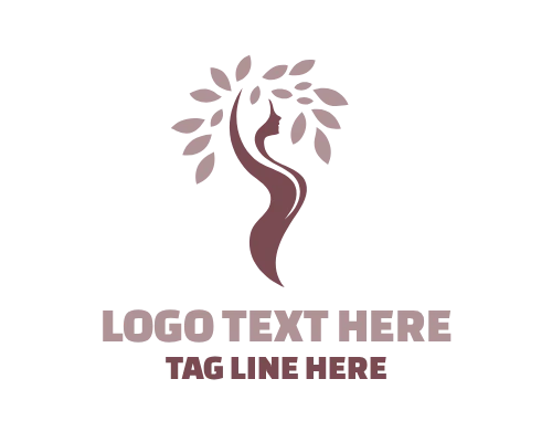 Eco Heart Woman Tree Logo