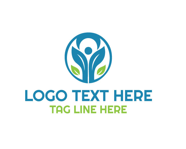 Eco Human Growing Leaf Logo