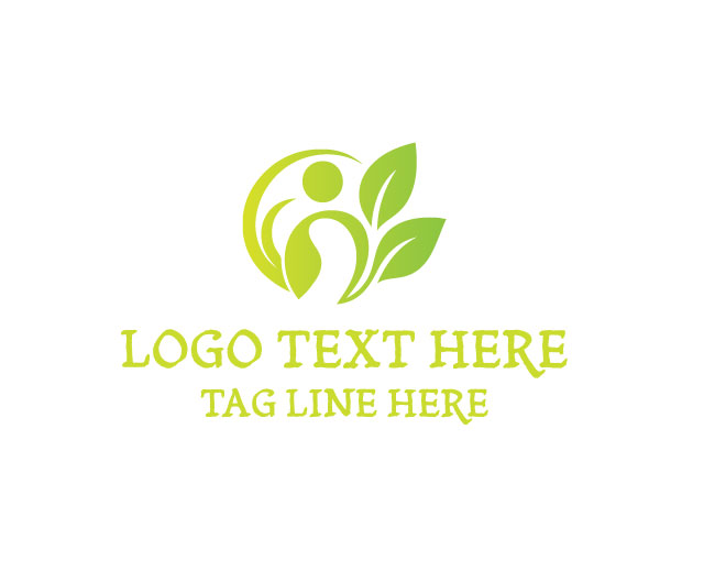 Eco Human Leaf Circle Logo