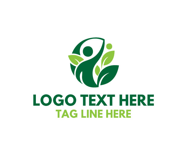 Eco Human Leaf Embrace Logo