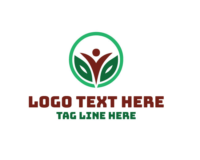 Eco Human Tree Emblem Logo