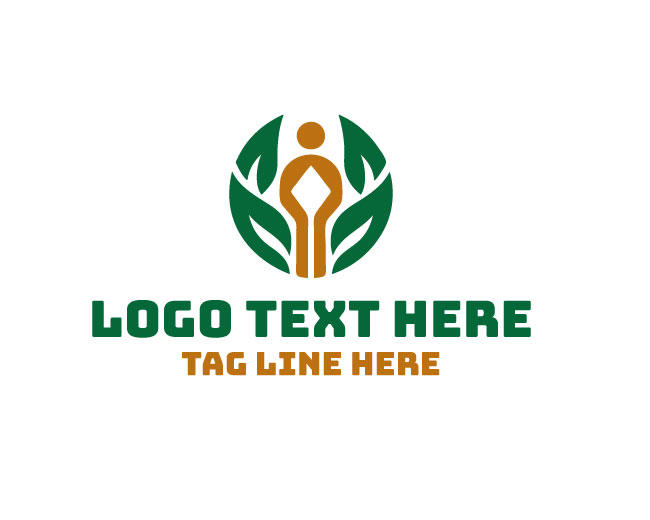 Eco Human Water Drop Logo