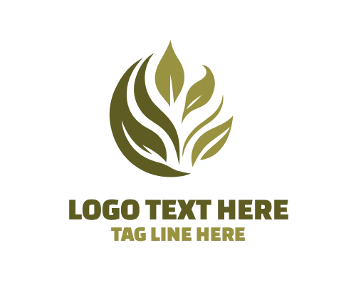 Eco Leaf Badge Logo Design