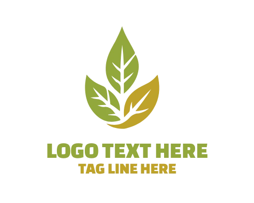 Eco Leaf Circle Badge Logo