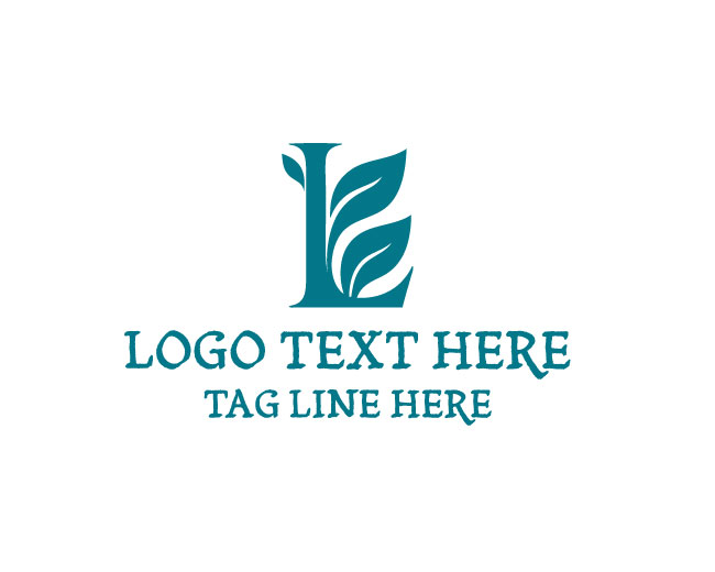  Eco Letter L Leaf Design Logo