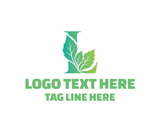 Eco Letter L Plant Design Logo