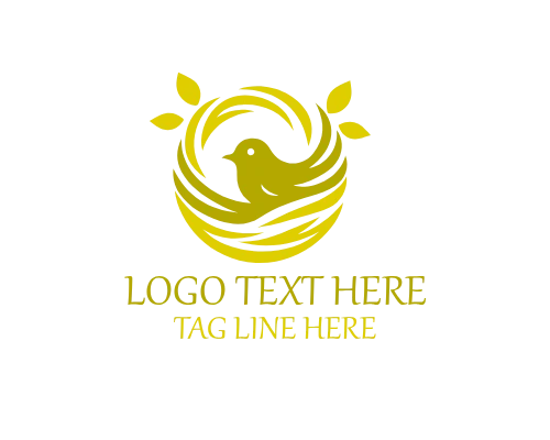 Eco Life Nesting Bird Logo for Nature Branding