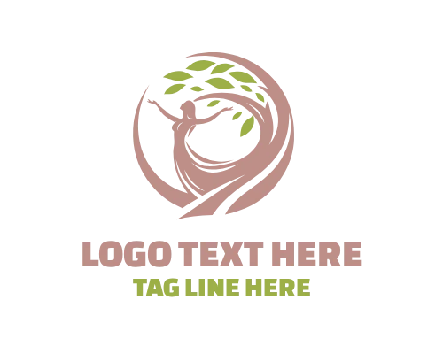 Eco Life Woman Tree Logo