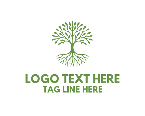Eco Living Tree Roots Logo