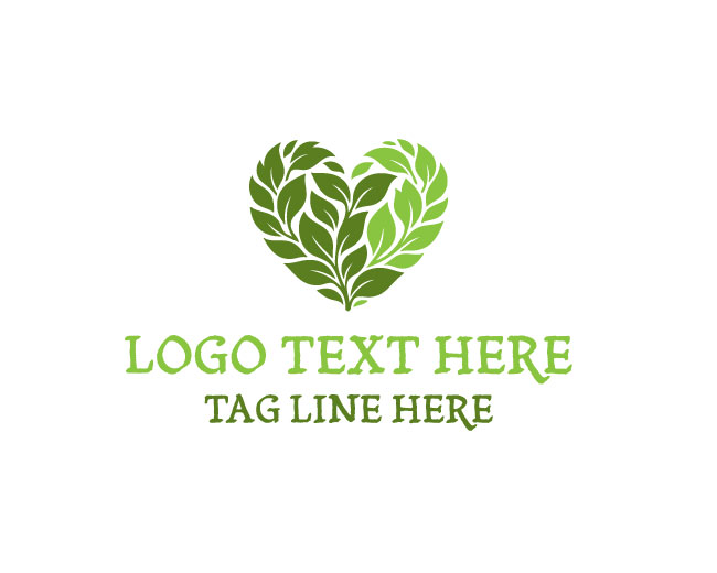 Eco Love Growing Leaf Logo logo template preview