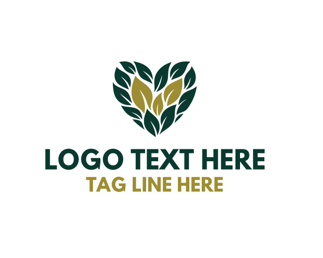 Eco Love Leaf Circle Logo logo template preview
