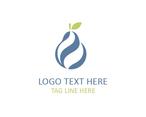 Eco Minimal Pear Brand Logo for Sustainable Food