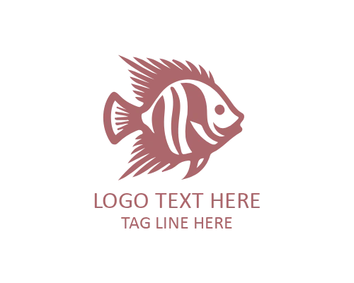 Eco Minimal Tropical Fish Flat Logo