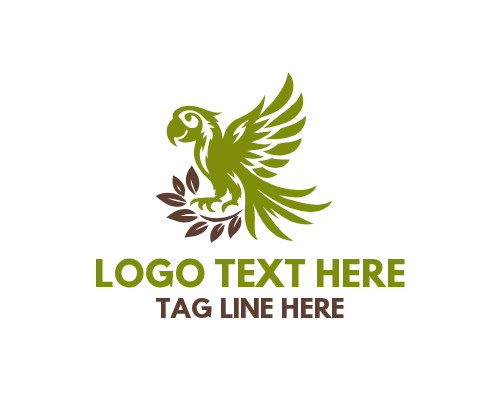 Eco Nature Parrot Logo Design