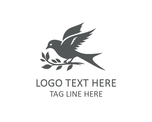 Eco Nesting Bird Logo for Sustainable Branding