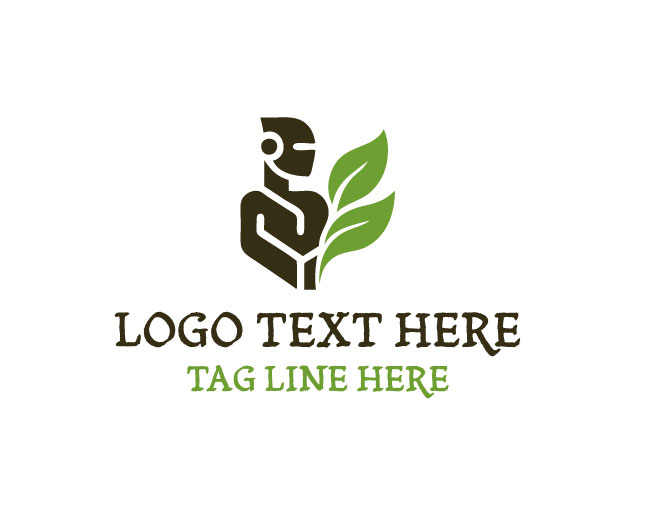 Eco Robot Leaf Circuit Logo
