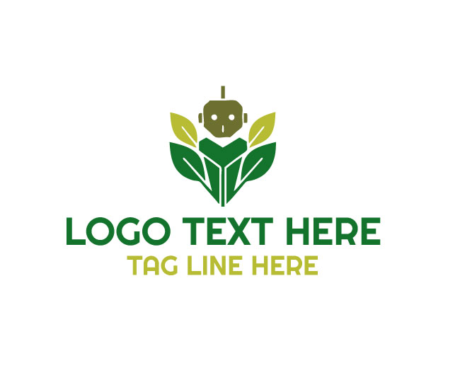 Eco Robot Leaf Logo