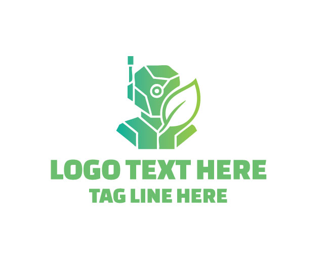 Eco Robot Leaf Logo