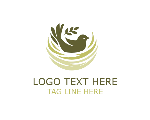 Eco Shield Nesting Bird Logo for Protection Branding