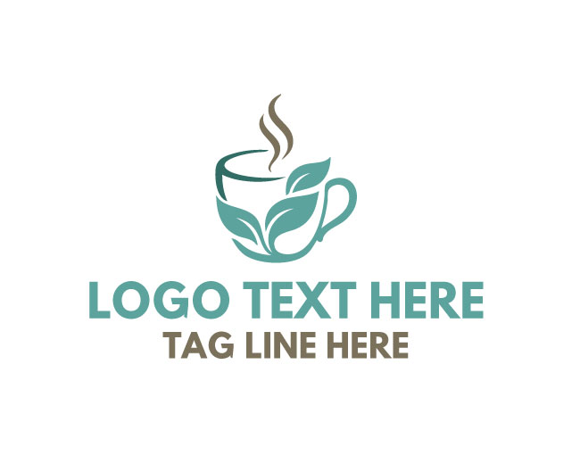  Eco Tea Cup Fresh Leaf Logo